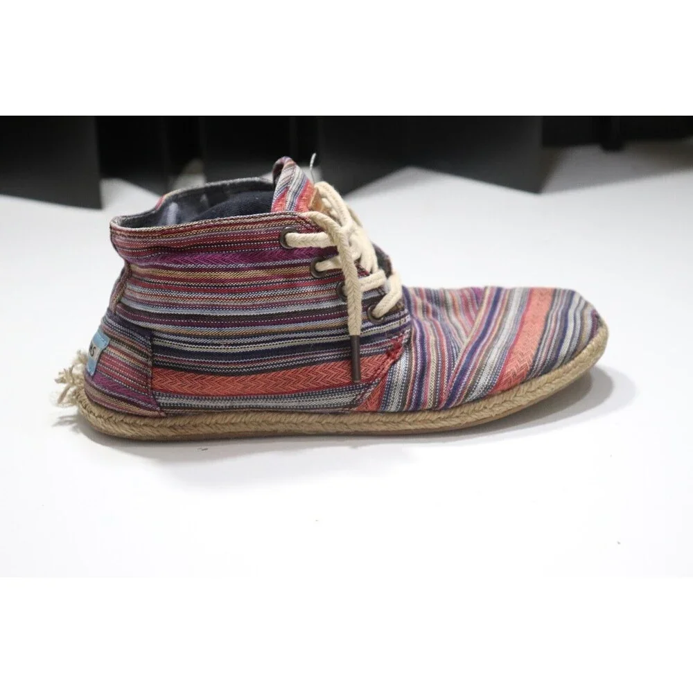 Toms Booties Canvas Hightops Womens Chukka Espadrille Multicolor Size 7.5